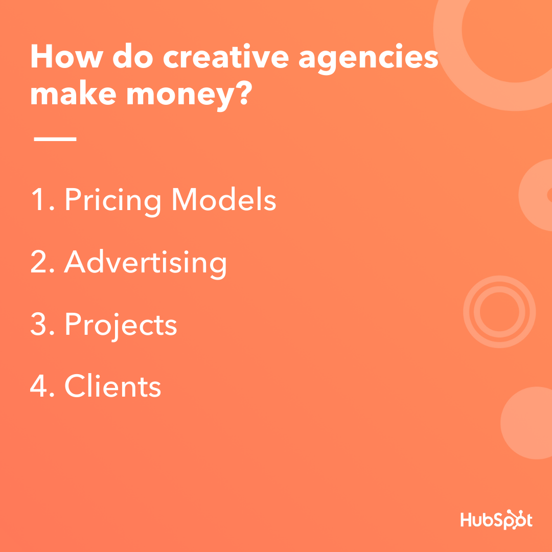 Different ways creative agencies can earn revenue. 